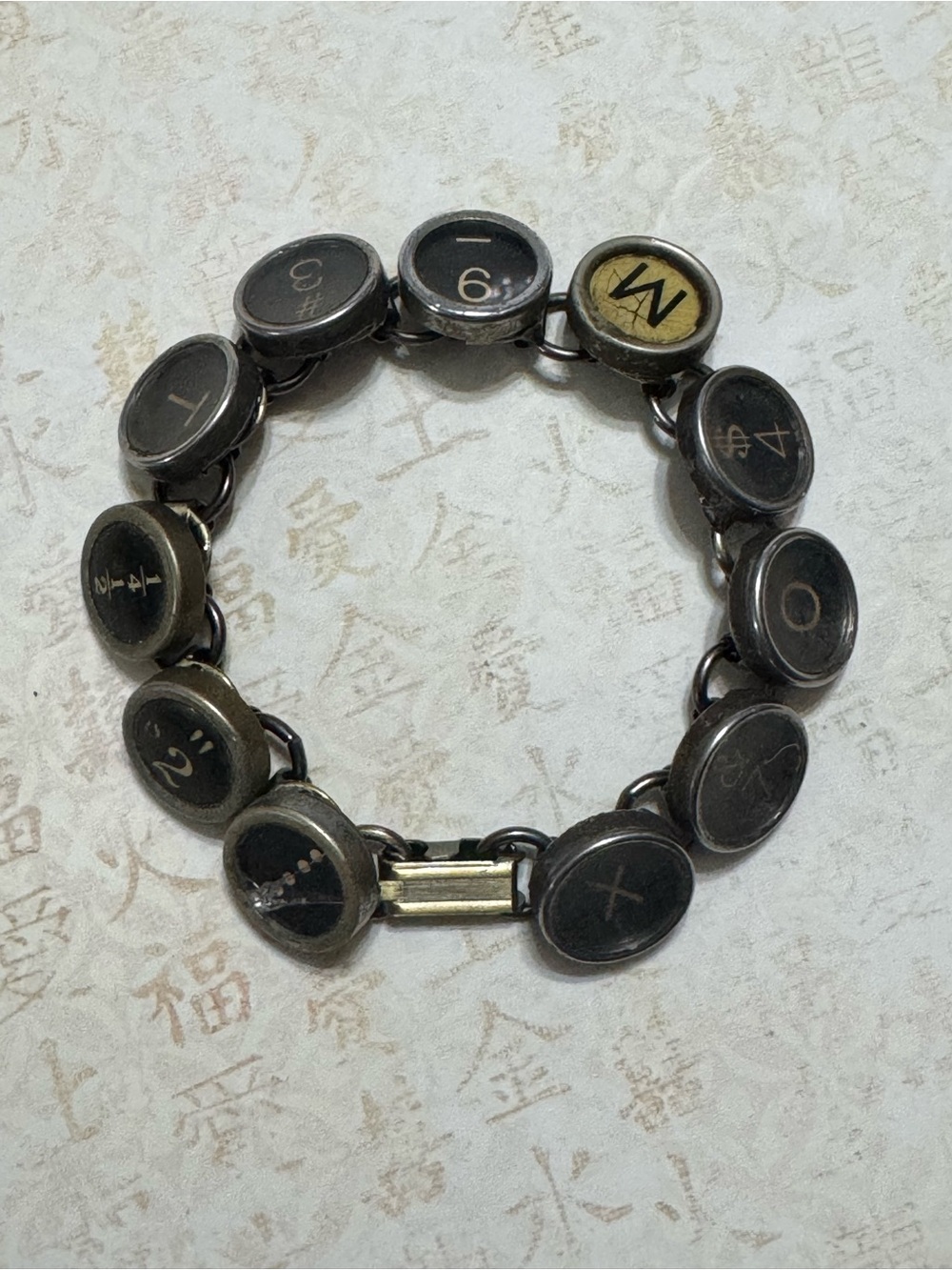 ANTIQUE TYPEWRITER KEY BRACELET